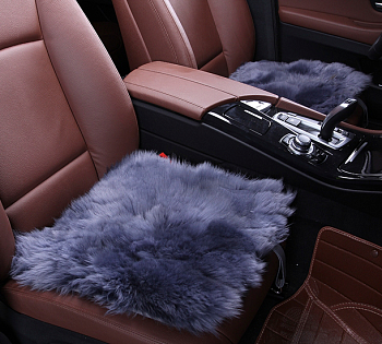Накидки на весь салон "Квадрат" овчина, серый (3KD022)