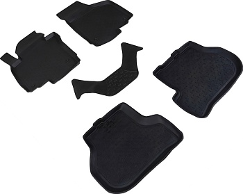 Коврики в салон для Skoda Octavia II (A5) (Рестайлинг) "Высокий борт" резина, черный