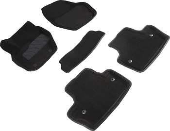 Коврики в салон для Volvo S60 II "3D" ворс, черный