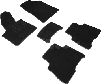 Коврики в салон для KIA Sorento II (Рестайлинг) "Lux" ворс, черный