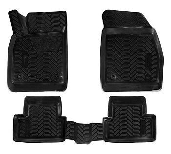 Коврики в салон для Chevrolet Cruze (3D с подпятником) "Высокий борт" полимер, черный