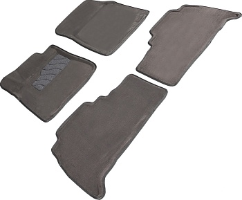 Коврики в салон для Toyota Land Cruiser 200 Series "3D" ворс, серый