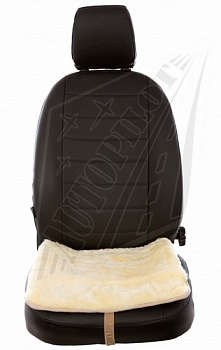 Накидка на переднее сиденье "Квадрат" овчина из кусков, бежевый (1 штука) (KC014B)