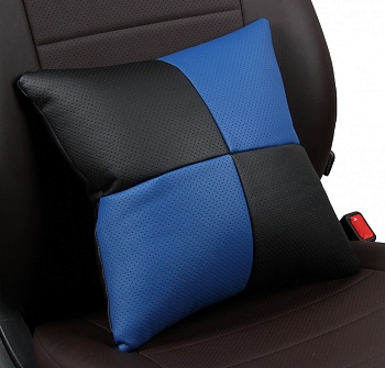Подушка в салон "Автопилот" экокожа, черно-синий