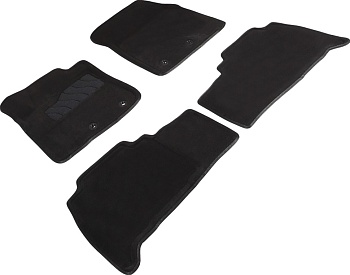 Коврики в салон для Toyota Land Cruiser 200 Series (Рестайлинг 1) "3D" ворс, черный