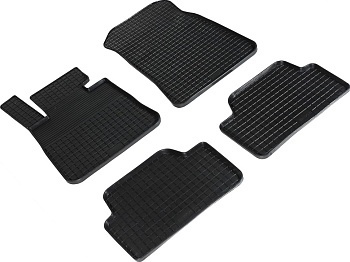 Коврики в салон для BMW 1 серии I (E81/E82/E87/E88) "Сетка" резина, черный