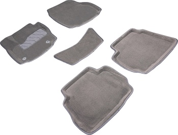 Коврики в салон для Ford Mondeo IV (Рестайлинг) "3D" ворс, серый