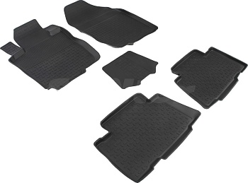 Коврики в салон для Toyota RAV4 III (XA30) "Высокий борт" резина, черный