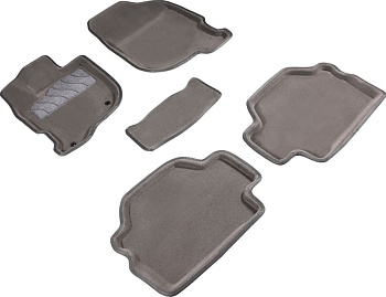 Коврики в салон для Mitsubishi Pajero Sport II "3D" ворс, серый