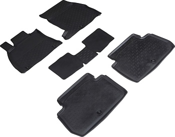 Коврики в салон для KIA Stinger I "Высокий борт" резина, черный