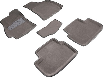 Коврики в салон для Chevrolet Lanos I "3D" ворс, серый