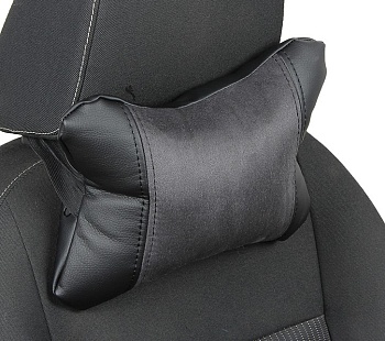 Подушка под шею "Автопилот" алькантара, черный/темно-серый